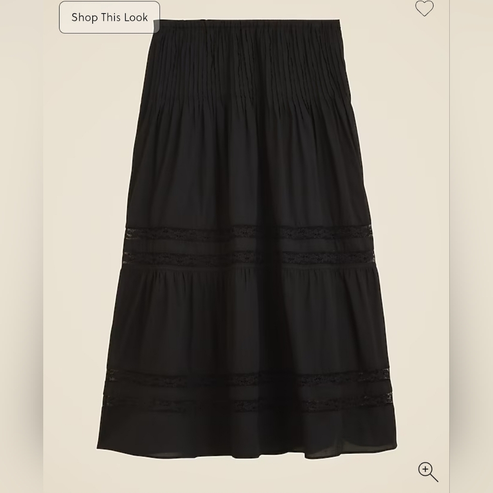J. Crew Pintuck Lace Trim Skirt, SP